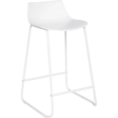 Lot de 4 tabourets de bar en polypropylène coloris Blanc - Longueur 47 x profondeur 48,5 x hauteur 82,5 cm -PEGANE- (1/2)