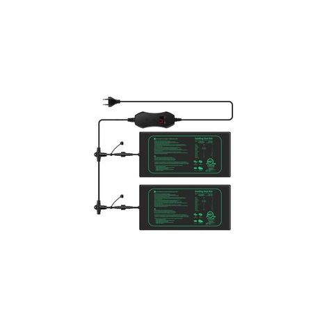 Thermostat Terrarium Tapis Chauffants, 2 Tapis Chauffants 30W avec 1 Contrôleur, PVC IP67 Étanche, Température Réglable 20-45°C, 20×10 inch, pour Semis, Animaux Domestiques et Reptiles