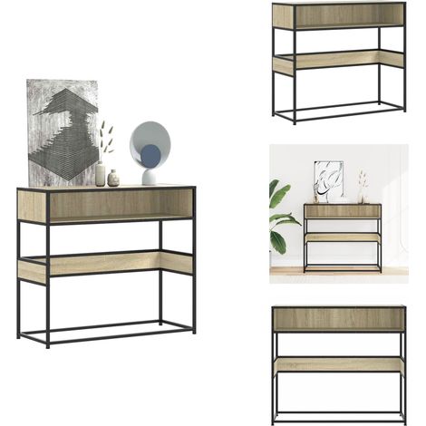 Table console chêne sonoma 90x35x80 cm bois d'ingénierie - Table Console - Tables Console - Table - Table D'entrée (1/5)