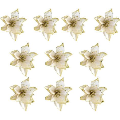 10 fleurs artificielles à paillettes (1/3)