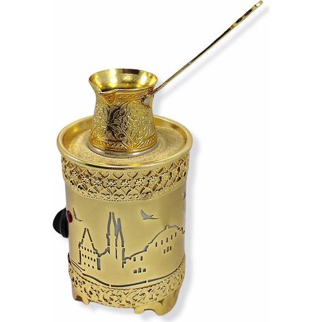 Cafetière turque Sand Gold Istanbul ronde petite avec pichet 110  230 volts (1/5)