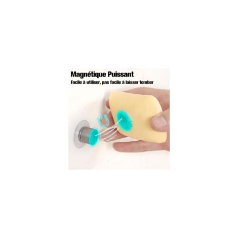 Juego de 6 jaboneras magnéticas con ventosa: fijación fuerte, no requiere perforación. Jabonera de ducha de acero inoxidable para baño y cocina - Crezuo