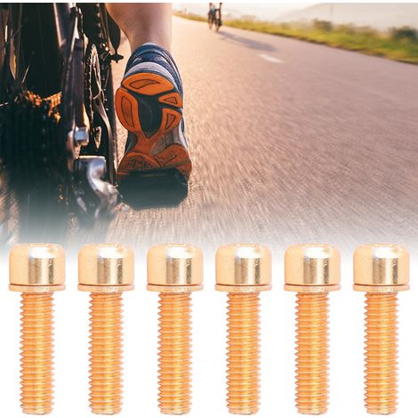 Vis de potence de vélo M5x18mm avec entretoise, pièces de guidon de vélo en acier doré (1/5)