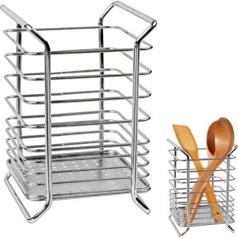 Kitchen Utensil Holder, Metal Kitchen Utensil Holder, Easy to Clean Kitchen Utensil Holder, Open Design Kitchen Utensil Holder, Breathable and Easy to Dry Kitchen Utensil Holder (1/5)