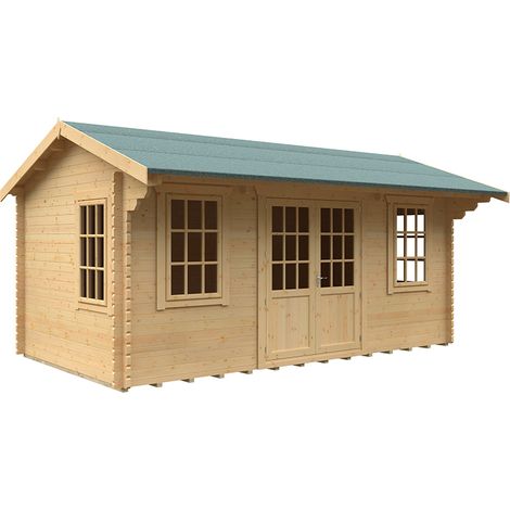 18x10 The Dalton 44mm Cabin - L535 x W295 x H282.9 cm - Solid Wood/Softwood/Pine - Natural