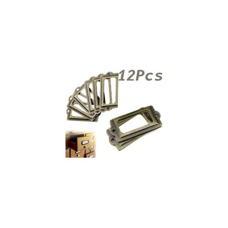 Juego de 12 tiradores de latón antiguo para muebles, 70 mm x 33 mm, 24 tornillos incluidos, para armarios y cajones - Crezuo