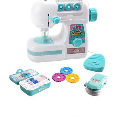 Machine à coudre électrique miniature pour enfants, jouet d'imitation pour filles, pour apprendre et jouer à faire semblant.