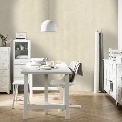 Papier peint intissé Broom Lignes dorées 1000 x 53cm Beige (1/5)