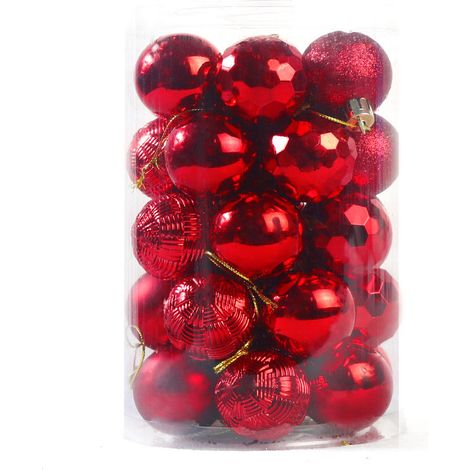 Boule De Noel - 34 Pièces - Décoration De Sapin De Noël - Accroche Réglable - Multicolore (1/3)