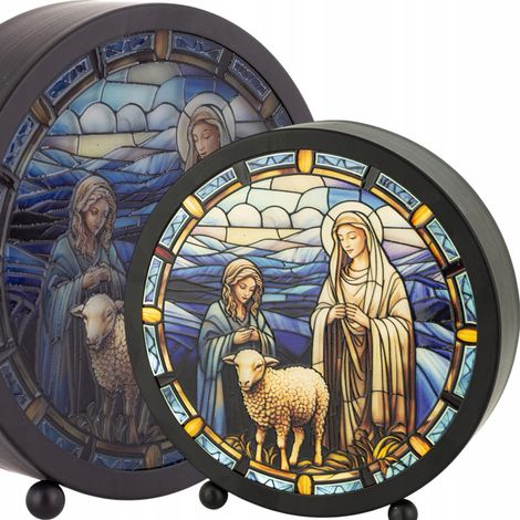 Lanterne en vitrail, image religieuse illuminée par LED, souvenir de vacances (1/5)