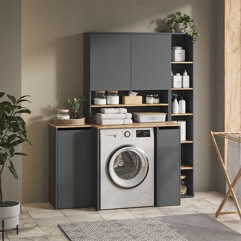 Set di mobili da bagno Viktor, Antracite/Rovere dorato, 4 parti, Vicco (1/5)