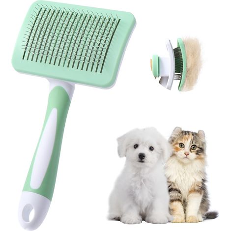 Brosse pour Chiens et Chats Brosse pour Chat,Brosse Pour Animaux de Compagnie,Pour Chiens Chats Eliminer des Tomentose -Vert (1/5)