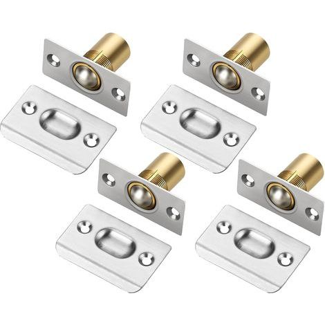 CCYKXA 4pcs Door Ball Catch, Adjustable Ball Lock Stainless Steel Door Ball Lock Ball Catch Clasp Ball Latch Roller Ball Furniture Door Latch Silver