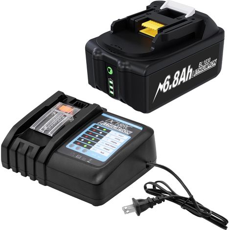 Ersatzakku, 6800 mAh Kapazität, kompatibel mit mehreren Teilenummern, 1 Akku, 1 Ladegerät (1/2)