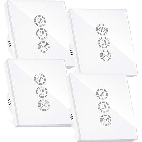 Interruttore intelligente per tapparelle – Compatibile con Alexa e Google Home – Comando touch retroilluminato – Programmabile tramite app – Confezione da 4
