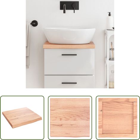 vidaXL Plan de travail en bois -  Comptoir de salle de bain marron 40x40x(2-4) cm bois traité (1/5)