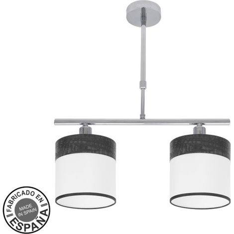 FABRILAMP Lampada Cloe 2xe14 Cromo/bianco-legno Nero Regx43x14 cm