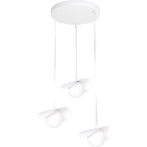 Lampada a sospensione RITUAL bianca sfera vetro 3xG9 (1/5)