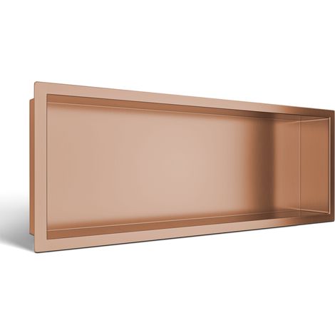 BALNEO - niche murale 60x20x10 cm cuivrée en acier inoxydable WALL-BOX - étagère de salle de bain (1/4)