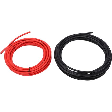 Fil de panneau solaire 2 pièces, manchon XLPE, cuivre étamé, double isolation, résistance à la température, câble PV 6 mm², 20 m/65,6 pieds (10 m/32,8 pieds chacun)