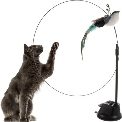 Jouet pour chat sur bâtonnet - Ventouse - Jouet pour chatSvartBlack (1/5)