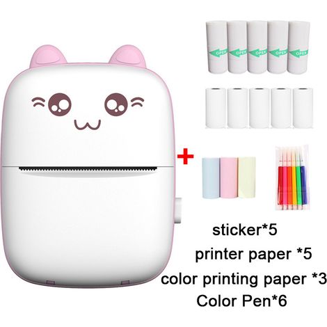 Mini imprimante d'étiquettes thermique sans fil Bluetooth portable et sans encre pour étiquettes photo DIY (1/5)
