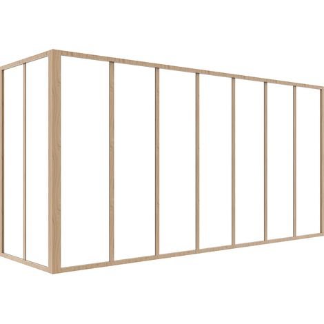 Vetrata angolare L210 x L60 x H105 in Alluminio termolaccato Naturale chiaro Stile atelier - BAYVIEW (1/5)