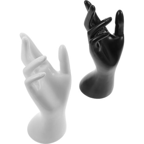 2-Piece White Plastic Hand Bracelet Display Stand (1/5)