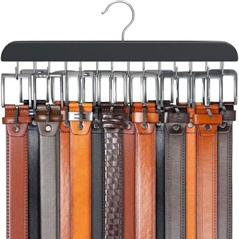 de Ceinture pour Placard Ceintures, Organisateur de Ceinture, Accessoires de Placard avec 14 Crochets, Porte-C Onglet (1/4)