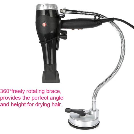 Soporte para secador de pelo giratorio 360°, manos libres, con ventosa extraíble. (1/5)