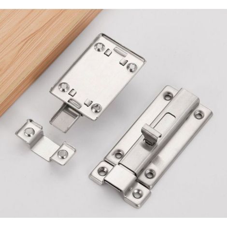 Loquet porte sécurité inox - Lot 2 - 4 pouces avec vis - Pour portes internes Aucuneary (1/5)