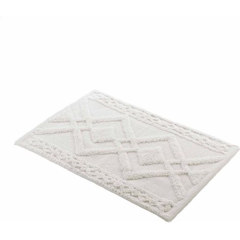 Tapis de Bain Coton Jacquard Tufté – GLADIS – Lavable en Machine – Certifié Oeko-TEX (1/5)