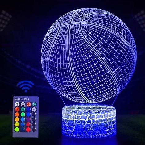 Nachtlicht für Kinder, 3D-Illusionslampe, LED-Licht mit Fernbedienung, 16 wechselnde Farben mit einstellbarer Helligkeit, Dekoration