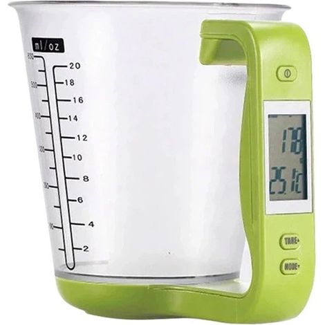 Balance de cuisine numérique de haute précision 5 kg/1 g avec écran LCD rétroéclairé et gobelet doseur amovible - Idéale comme accessoire de cuisine et pour le barbecue