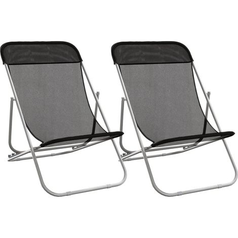 Chaises plage pliantes lot de 2 textilène acier enduit poudre (1/5)