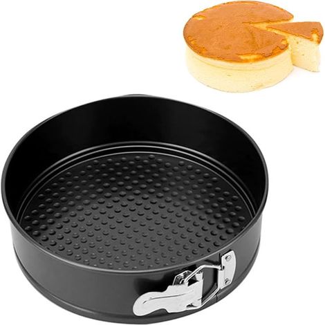 1 Moule à charnière rond, Revêtement antiadhésif, Acier au carbone, Fond amovible, Cuisson gâteau (1/5)