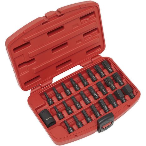 Sealey AK5612 Premier TRX-Star/Hex/Spline Impact Bit Set 1/2"Sq Drive 25pc