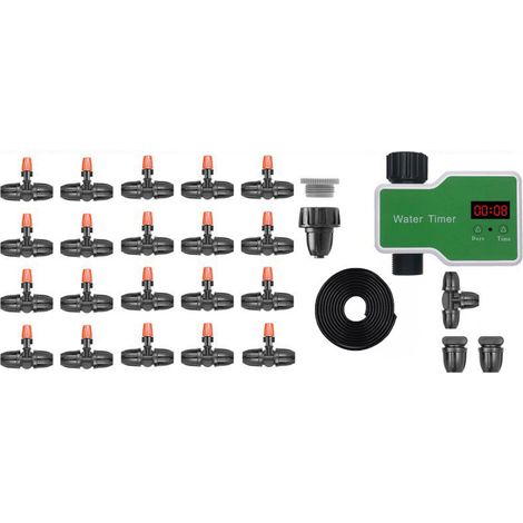 Arroseur automatique pour plantes, vanne électromagnétique avec programmateur, irrigation goutte à goutte de jardin, tête métallique extérieure, contrôleur intelligent. (1/5)