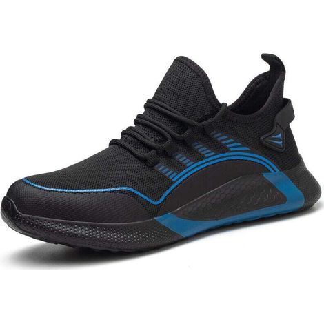 Chaussures de Sécurité, Hommes Femmes Legere Confortable Antidérapant Basket securite, Chaussures de Travail avec Embout de Protection en Acier Chaussure(Bleu EU 39) Chaussures de sécurité (1/4)