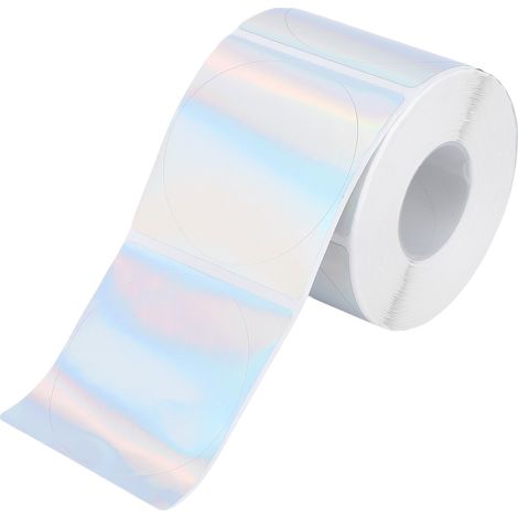 Étiquettes holographiques rondes de 2 pouces, 1 rouleau de 400 pièces, papier auto-adhésif thermique Direct pour imprimante, décorations artisanales (1/5)