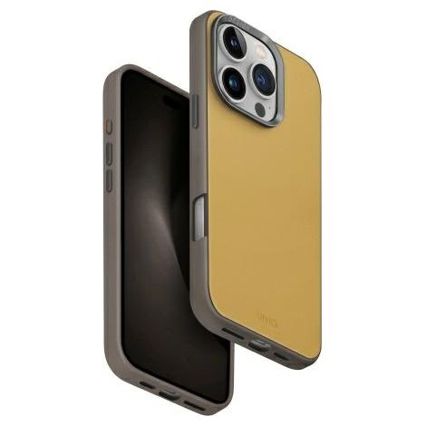 Custodia UNIQ Lyden DS per iPhone 16 Pro 6.3" con ricarica Magclick, colore giallo-grigio. (1/5)