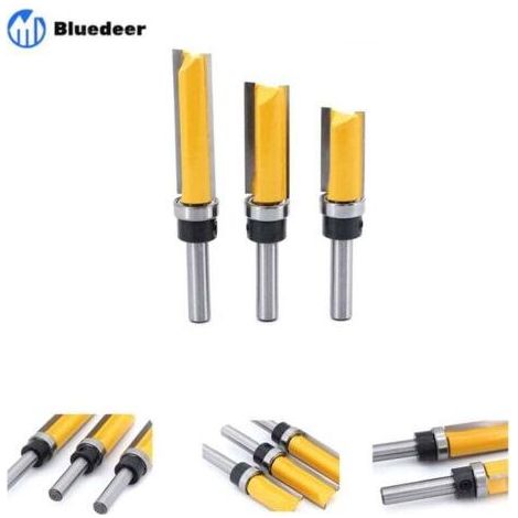 Fraise à affleurer 3Pcs 8mm – Pour bois dur et tendre – Diamètre de coupe 15,9mm – Longueur de coupe 30/40/50mm – Outils de fraisage – Zhuoxuan-Chrom (1/5)