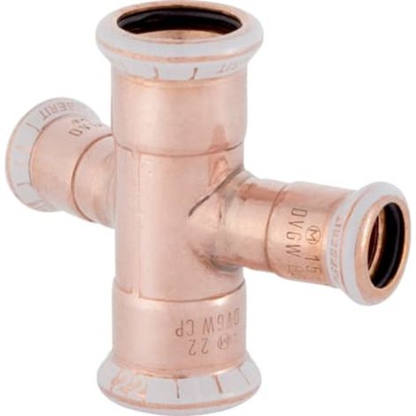 Geberit Mapress Rame Raccordo a croce 30° ridotto, DN 25 / 12, 61409