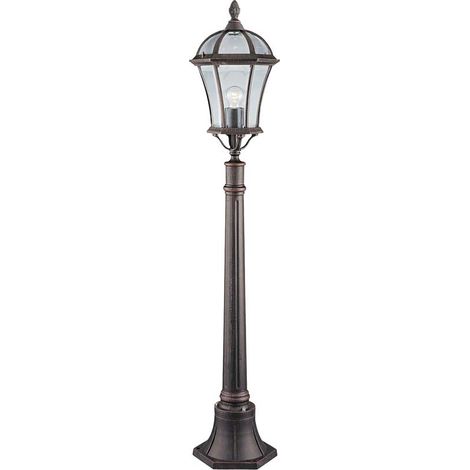 Paletto Da Esterno Vintage - Decò Capri Alluminio Marrone Vetro 1 Luce E27 (1/3)
