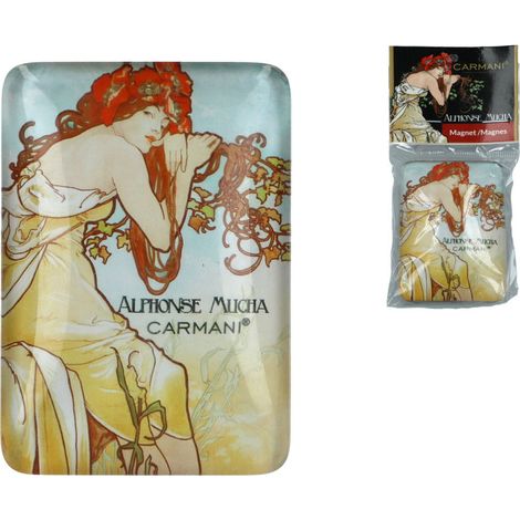 Carmani, imán de nevera - Alphonse Mucha/Primavera (1/3)