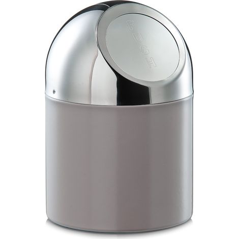 Zeller 27202 - Pattumiera da tavolo in acciaio INOX e metallo cromato, colore: tortora