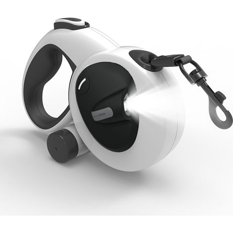 Hundeleine mit integrierter Taschenlampe - Maximale Belastung 50 kg - Reflektierend - Rutschfeste Leine - Trainingsleine (lang)