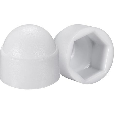 Mapa de abastecimiento 25 piezas M8 Tapa protectora para tuercas Tapa para perno Tornillo hexagonal 13 mm Tapa de cúpula de plástico Blanco (1/4)
