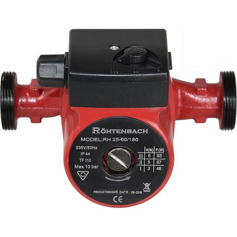 1 - Circulateur de chauffage - Pompe de circulation - 3 vitesses réglables pour système central +2°C à +110°C Gris 18 cm (1/5)