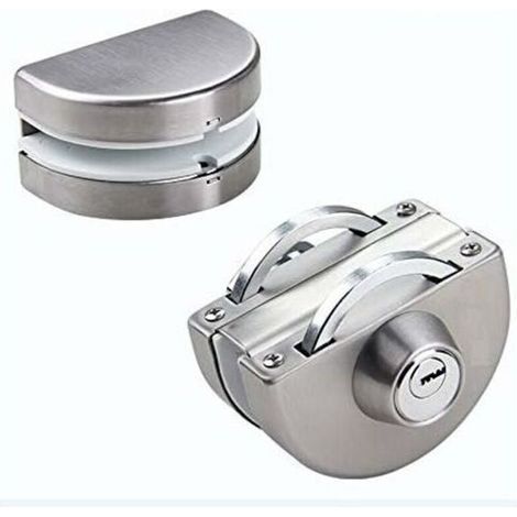 Double serrure de porte en verre 304 en acier inoxydable, les deux côtés ouvrent des crochets de porte sans cadre pour le verre d'épaisseur de 10-12mm (1/3)